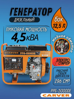 Генератор CARVER PPG - 5000DE