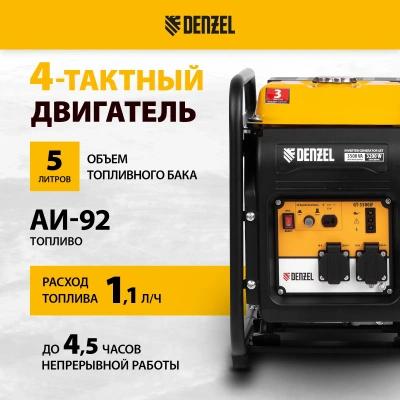 Инверторный генератор DENZEL GT-3500iF купить