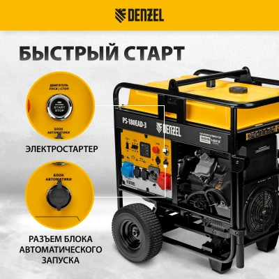 Генератор бензиновый DENZEL PS-180EAD-3 купить