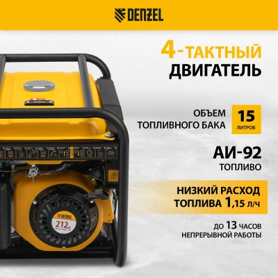 Генератор бензиновый DENZEL PS-33E купить