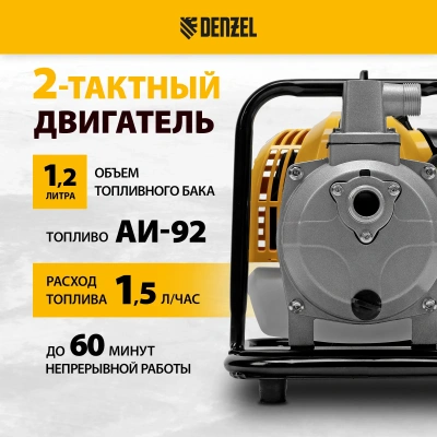 Мотопомпа бензиновая для чистой воды PX-25 DENZEL купить