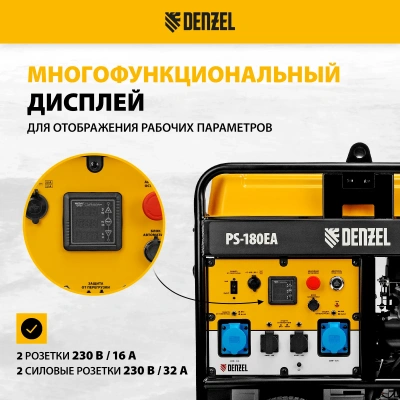 Генератор бензиновый DENZEL PS-180EA купить