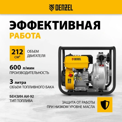 Мотопомпа бензиновая DENZEL PX-50H купить