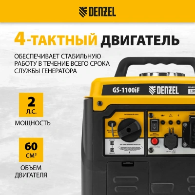Генератор инверторный DENZEL GS-1100iF купить